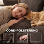 Modulinė U formos sofa 287 cm su kordiniu audiniu ir porolono užpildu – Paveikslėlis 6
