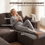 Modulinė U formos sofa 287 cm su kordiniu audiniu ir porolono užpildu – Paveikslėlis 7