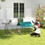 Narvas smulkiems gyvūnams su stogu ir 4 durelėmis, 185x75x75 cm – Paveikslėlis 9