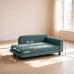 Ortopedinė šunų sofa XL su išimama pagalve ir 5 cm kojelėmis iki 35 kg šunims – Paveikslėlis 3