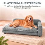 Ortopedinė šunų sofa XL su išimama pagalve ir 5 cm kojelėmis iki 35 kg šunims – Paveikslėlis 4