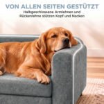 Ortopedinė šunų sofa XL su išimama pagalve ir 5 cm kojelėmis iki 35 kg šunims – Paveikslėlis 5