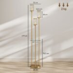 Pastatoma lempa su lentynomis ir 3 stikliniais gaubtais, 177 cm – Paveikslėlis 3