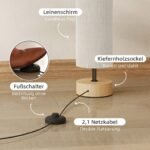 Pastatomas šviestuvas su lininiu gaubtu ir kojiniu jungikliu – Paveikslėlis 5