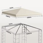 Paviljono atsarginis stogas 3 x 3 m su vandens nutekėjimo angomis ir UPF30+ apsauga – Paveikslėlis 3
