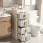 Plastikinė komoda su 4 stalčiais ir apsauga nuo apvirtimo (Įvairiaspalvė) – Paveikslėlis 4