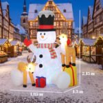 Pripučiamas kalėdinis sniego senis su dviem elniais, 215 cm, su LED apšvietimu – Paveikslėlis 3