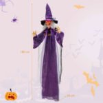 Raganos dekoracija animuota su garsu ir šviečiančiomis akimis 180 cm (Violetinė) – Paveikslėlis 2