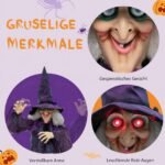Raganos dekoracija animuota su garsu ir šviečiančiomis akimis 180 cm (Violetinė) – Paveikslėlis 4