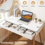 Rašomasis stalas su dviem stalčiais (Natūrali ir balta) – Paveikslėlis 4
