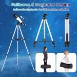 Refraktorinis teleskopas 70 mm su trikoju ir išmaniojo telefono laikikliu (Balta) – Paveikslėlis 3