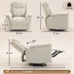 Relaksacinis krėslas su supimosi funkcija, 360° sukimosi mechanizmu ir atrama kojoms – Paveikslėlis 3