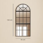 Sieninis veidrodis 120x54 cm, 3 dalių, arkos formos lango dizaino – Paveikslėlis 3