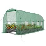 Šiltnamis tunelinis su cinkuoto metalo karkasu 4 5 x 2 x 2 m (Žalia)