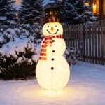 Sniego senio figūra sulankstoma 127 cm 120 LED lempučių (Balta) – Paveikslėlis 2