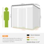 Sodo namelis įrankiams 2 m² iš plieno su pamatu, langais ir stumdomomis durimis – Paveikslėlis 3