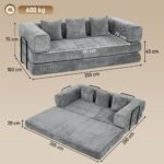 Sofa-lova 5-in-1 su 205 cm pločio miegama vieta ir putų užpildu – Paveikslėlis 3