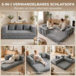Sofa-lova 5-in-1 su 205 cm pločio miegama vieta ir putų užpildu – Paveikslėlis 4