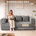 Sofa-lova 5-in-1 su 205 cm pločio miegama vieta ir putų užpildu – Paveikslėlis 5