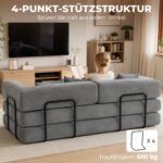 Sofa-lova 5-in-1 su 205 cm pločio miegama vieta ir putų užpildu – Paveikslėlis 6