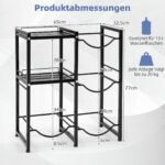 Stovas 19 l vandens buteliams su 2 lentynomis 4 vietų (Juoda) – Paveikslėlis 2