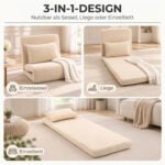 Sulankstomas fotelis-lova 3-in-1 su pagalve ir 5 padėčių atlošu – Paveikslėlis 4