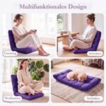 Sulankstomi grindų krėslai su reguliuojama atlošo padėtimi 2 vnt. (Violetinė) – Paveikslėlis 3