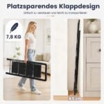 Sulankstomos kopėčios su turėklu 4 pakopos metalinis rėmas (Juoda) – Paveikslėlis 4