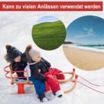 Sulankstomos medinės rogutės su atlošu ir tempimo virve (Raudona ir natūrali) – Paveikslėlis 3