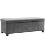 Suoliukas daiktadėžė 112x42x40 cm, 84 l talpos, aksominis – Paveikslėlis 6