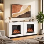 TV spintelė su elektrokaminu, 80 cm ir 1800 W šildymo funkcija – Paveikslėlis 9