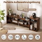 TV staliukas su 5 lentynomis ir integruotomis elektros jungtimis (Ruda) – Paveikslėlis 5
