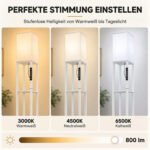Toršeras su 3 lentynomis ir reguliuojama LED šviesa, 159 cm – Paveikslėlis 5