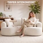 Trivietė sofa 207 cm su šenilinio audinio apdaila ir 4 pagalvėmis – Paveikslėlis 4