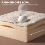 Trivietė sofa 207 cm su šenilinio audinio apdaila ir 4 pagalvėmis – Paveikslėlis 5