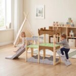 Vaikiška čiuožykla 5-in-1 su kopėčiomis ir daiktadėže 3–6 metų vaikams – Paveikslėlis 10