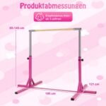 Vaikiška gimnastikos sistema: skersinis ir sulankstomas kilimėlis (Rožinė) – Paveikslėlis 2