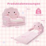 Vaikiška išlankstoma sofa su putų polsteriu (Rožinė) – Paveikslėlis 2