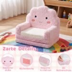 Vaikiška išlankstoma sofa su putų polsteriu (Rožinė) – Paveikslėlis 4