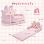 Vaikiška išskleidžiama sofa su putų polsteriu (Rožinė) – Paveikslėlis 2