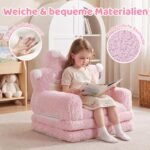 Vaikiška išskleidžiama sofa su putų polsteriu (Rožinė) – Paveikslėlis 4