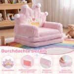 Vaikiška išskleidžiama sofa su putų polsteriu (Rožinė) – Paveikslėlis 5