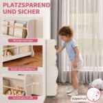 Vaikiška knygų lentyna su 3 skyriais ir tvirtinimu prie sienos, 60x15x73 cm – Paveikslėlis 4