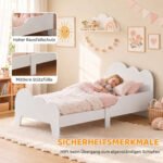Vaikiška lova 140x70 cm su apsauga nuo iškritimo ir debesėlio dizainu – Paveikslėlis 4
