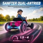 Vaikiškas elektrinis kartingas su 12V varikliais ir reguliuojama sėdyne – Paveikslėlis 7