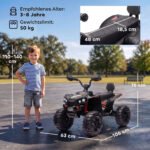 Vaikiškas elektrinis keturratis dvivietis su ličio akumuliatoriumi ir amortizacija – Paveikslėlis 6