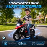 Vaikiškas elektrinis motociklas BMW su ličio jonų akumuliatoriumi ir pagalbiniais ratukais – Paveikslėlis 4