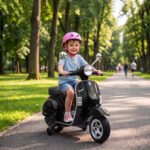 Vaikiškas elektrinis motoroleris Vespa PX150 su ličio akumuliatoriumi ir ratukais – Paveikslėlis 2