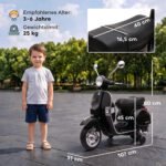 Vaikiškas elektrinis motoroleris Vespa PX150 su ličio akumuliatoriumi ir ratukais – Paveikslėlis 3