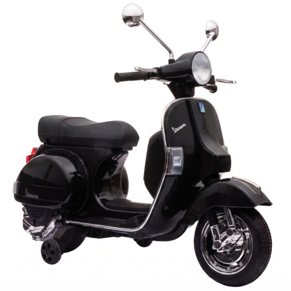 Vaikiškas elektrinis motoroleris Vespa PX150 su ličio akumuliatoriumi ir ratukais